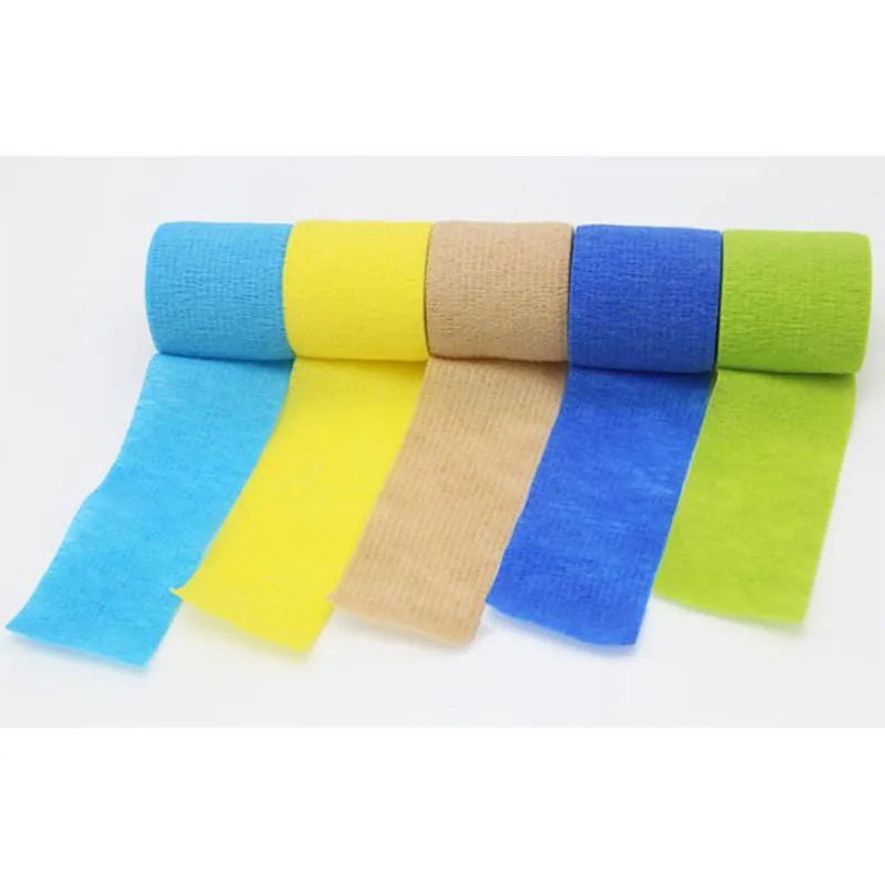 Бесплатная доставка, 10 шт., 4 рулона в упаковке, красочная самоклеящаяся эластичная повязка для домашних животных, повязка для ветеринарии и домашних животных, первая помощь