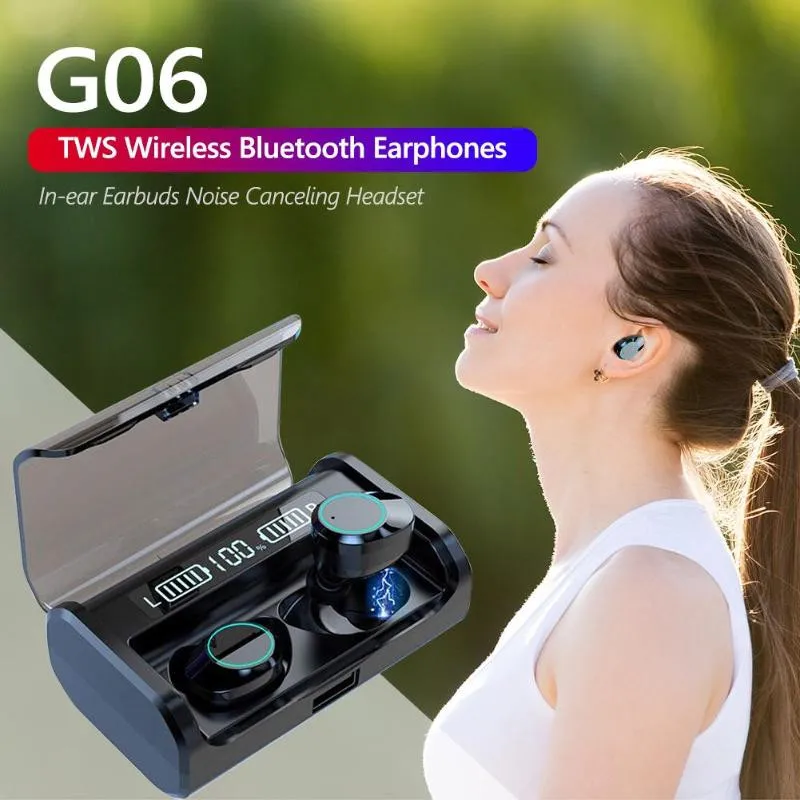 G06 наушники-вкладыши TWS с Беспроводной гарнитура Bluetooth 5 0 Hi-Fi наушники Шум