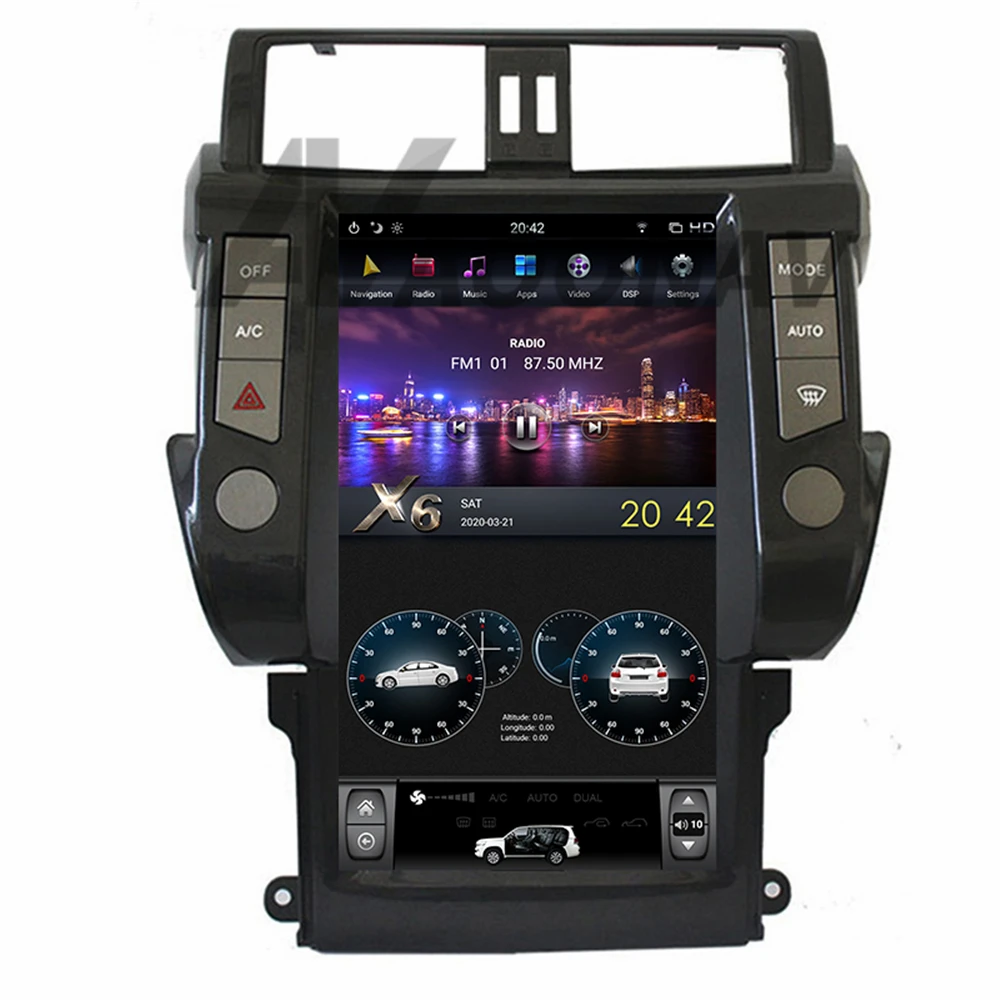

Car Tesla veitical screen GPS multimedia audio player For-TOYOTA Land Cruiser Prado 2010 2011 2012 2013 video stereo Player