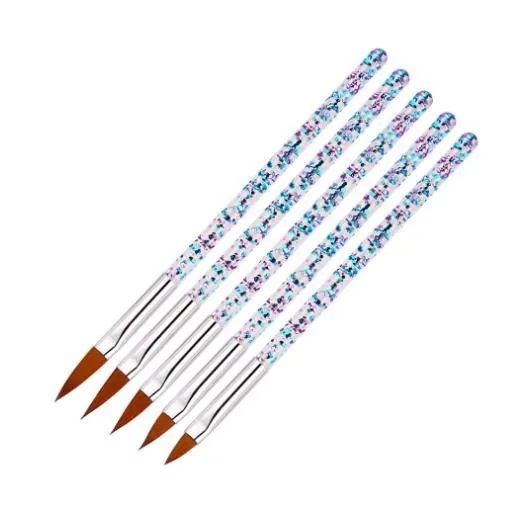 

7 SizesNail Art Brush for Acrylic Powder Nylon Manicure Acrylic Nails Round DIY Nail Art Brush With Liquid Glitter Handle