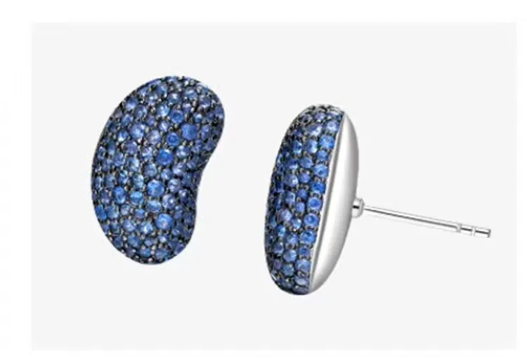 Милый дизайн зеленый фиолетовый голубой Цветной цирконами Jelly Bean серьги со