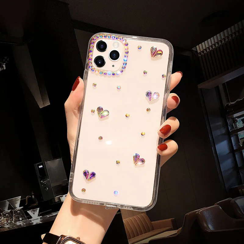 

For Huawei P40 Lite 5G E Diamond Phone Case For Huawei P30 P20 2019 Pro P10 Lite Luxury Transparent Silicone Pearl Cover
