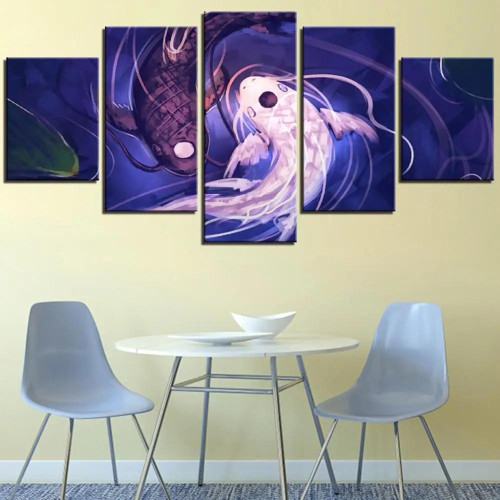 5 шт. настенный постер с рамкой изображением морской рыбы и Инь-Янь | Дом сад