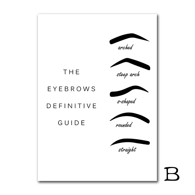 Makeup Canvas Painting Black And White Posters And Prints Eyebrows Poster Make Up Quotes Pictures Beauty Salons Poster Unframed - Color: B