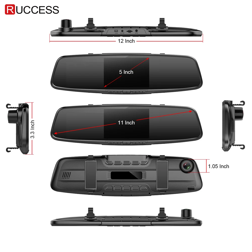 Ruccess зеркало заднего вида радар детектор 3 в 1 DVR Full HD 1080P рекордер камера Анти радар автомобильный детектор с gps для России
