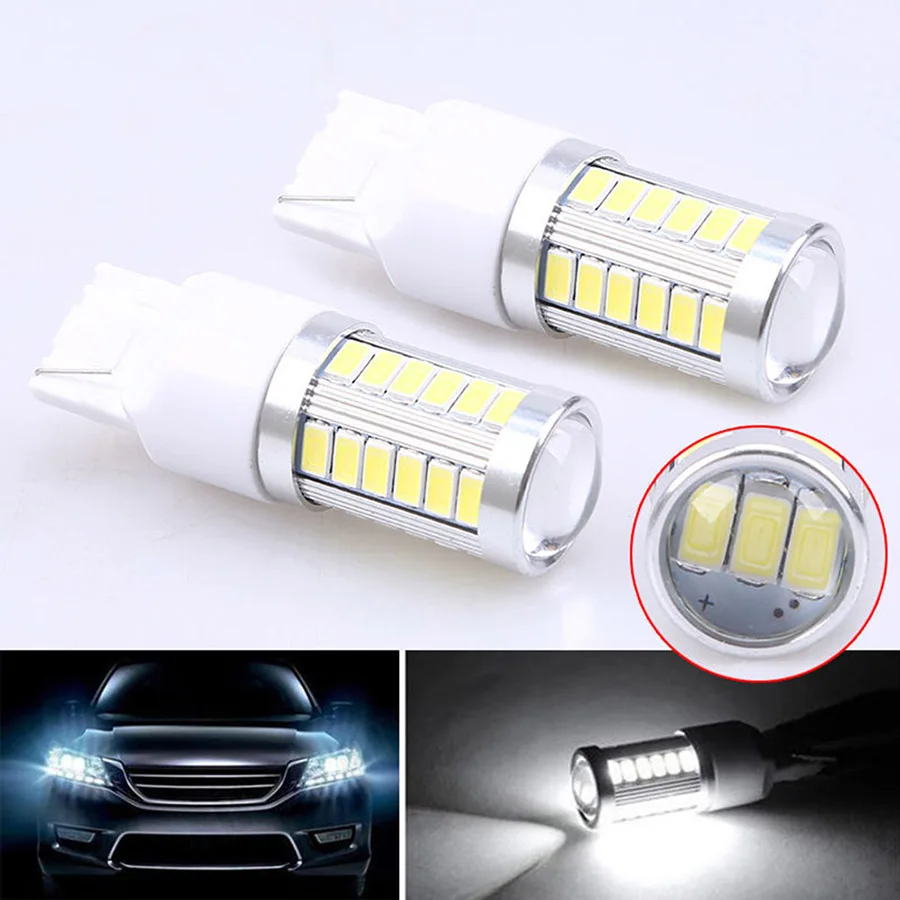 2 шт. T20 7440 W21W 7443 W21 5W 5630 Canbus лампочка 12V автомобильные тормозные огни поворотные