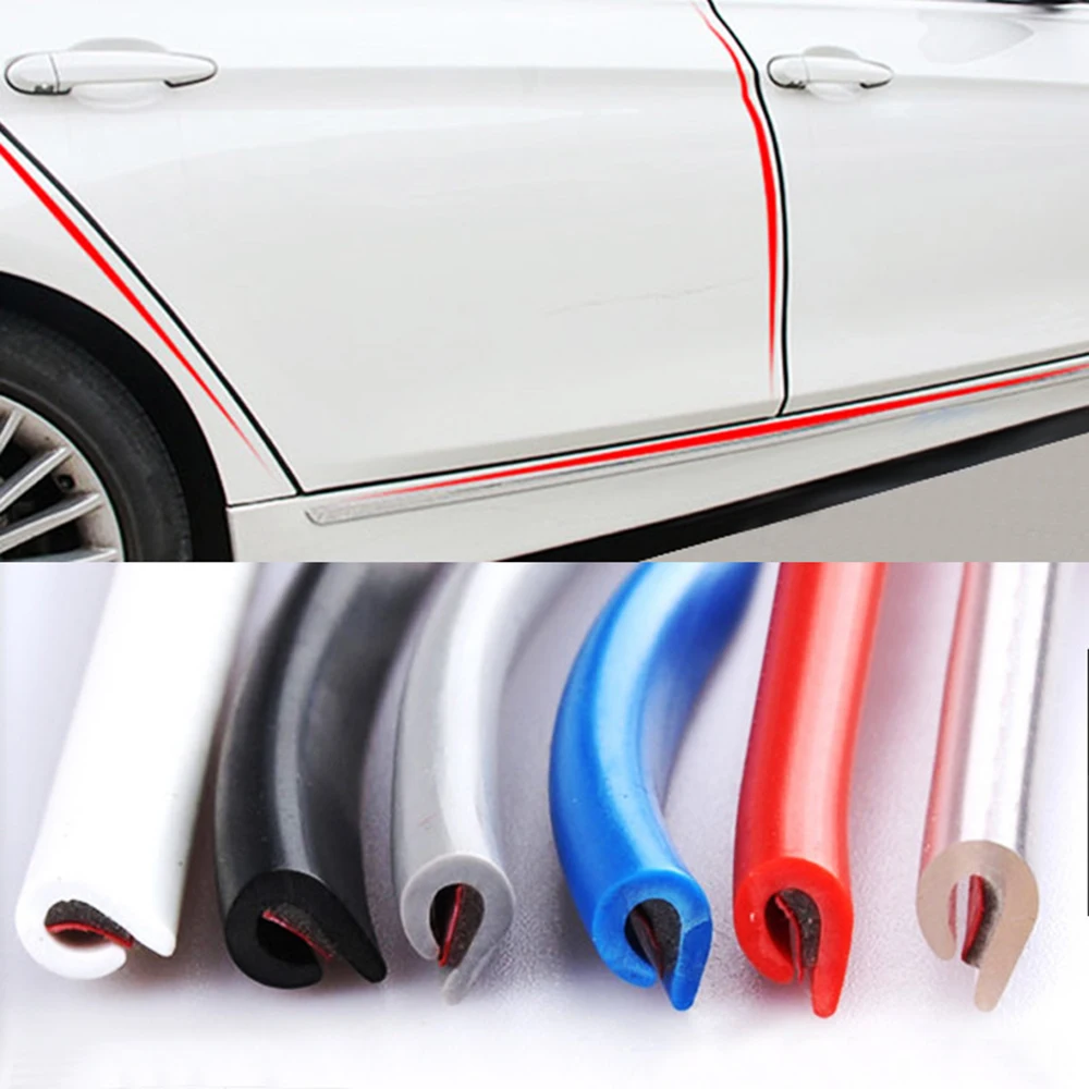 

5M/10M Car Door trips Rubber Edge Protective Strips Side Doors Moldings Adhesive Scratch Protector Vehicle For Cars Auto Styling