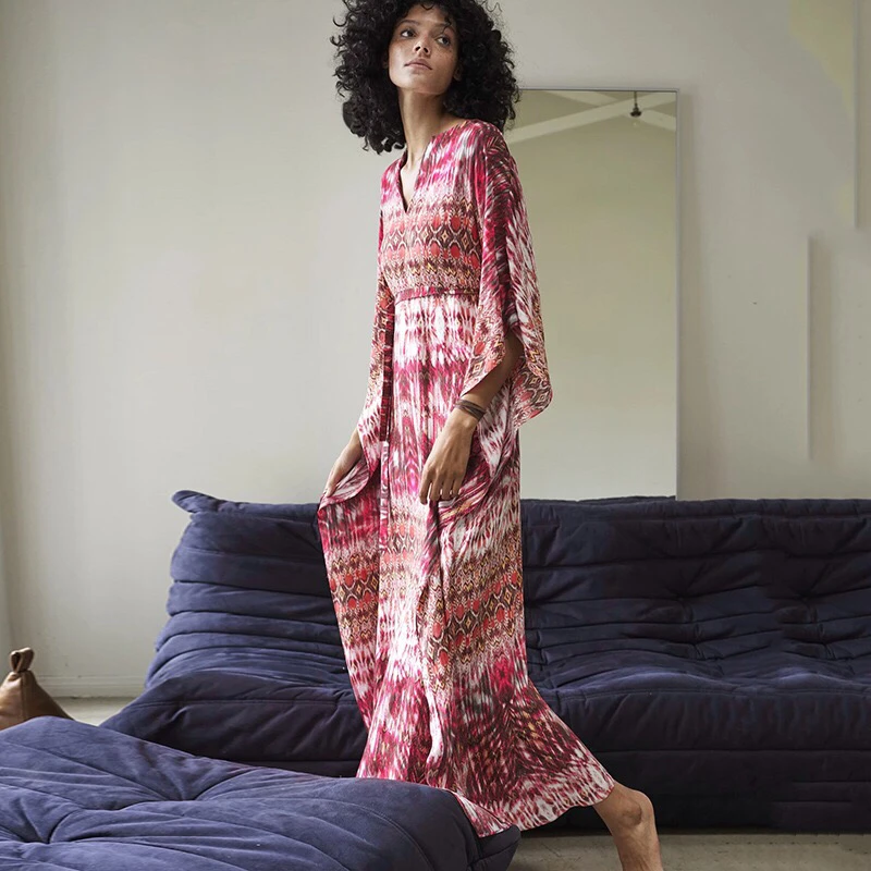 Женское богемное Макси-Платье большие размеры накидка на купальник пляжная