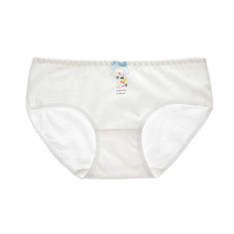 Нижнее белье для девочек 4 шт./лот хлопковые трусики с цветочным принтом мягкое