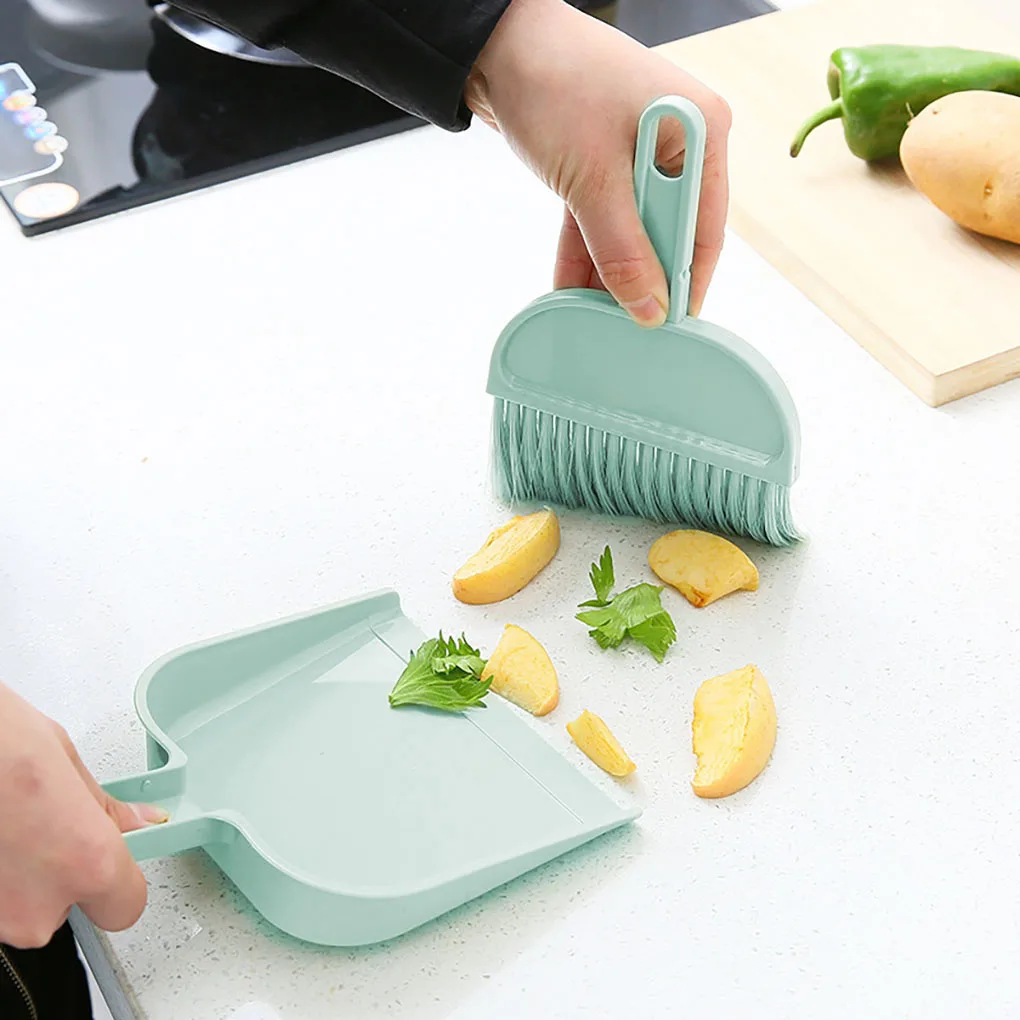 

Mini Cleaning Brush Small Broom Dustpans Set Desktop Sweeper Garbage Cleaning Shovel Table for Table Countertop Keyboard
