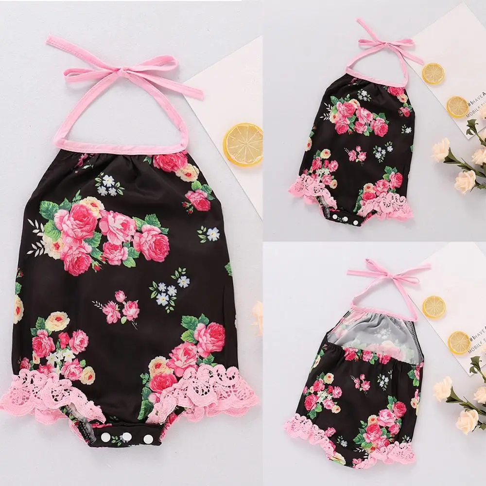 

Baby Newborn Girls Floral Pattern Sleeveless Infant Casual Bodysuit Outfits