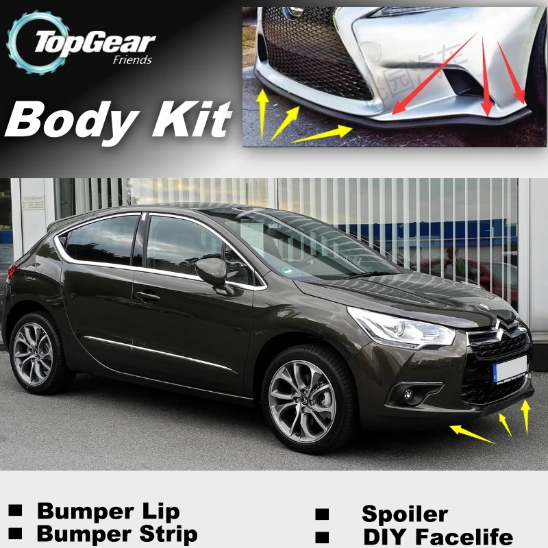 Дефлектор бампера для губ Citroen DS4 DS 4 передний спойлер юбка TopGear Friends тюнинг