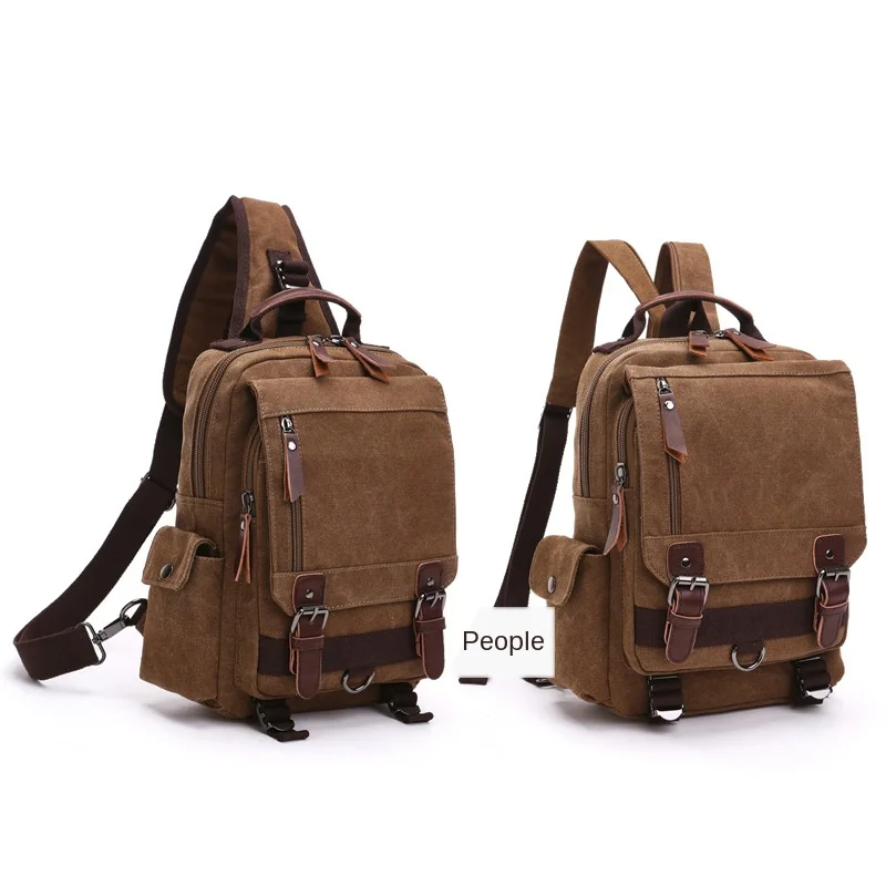 New Backpack Fashion Canvas Outdoor Travel Messenger Bag Ol for Both Men and Women Single and Double Shoulder Backpack institute 2016 original rivet double shoulder the new tide leisure backpack fashion wind weave backpack travel