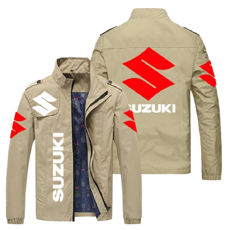 

Boutique racing men's jacket 2021 men's zipper jacket spring and autumn fashion slim jacket sports casual Suzuki logo jacket