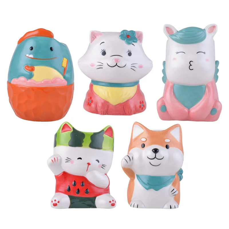 

New Japanese cartoon animal chopsticks barrel ceramic chopstick cage home high-faced value shelf chopsticks rack chopsticks