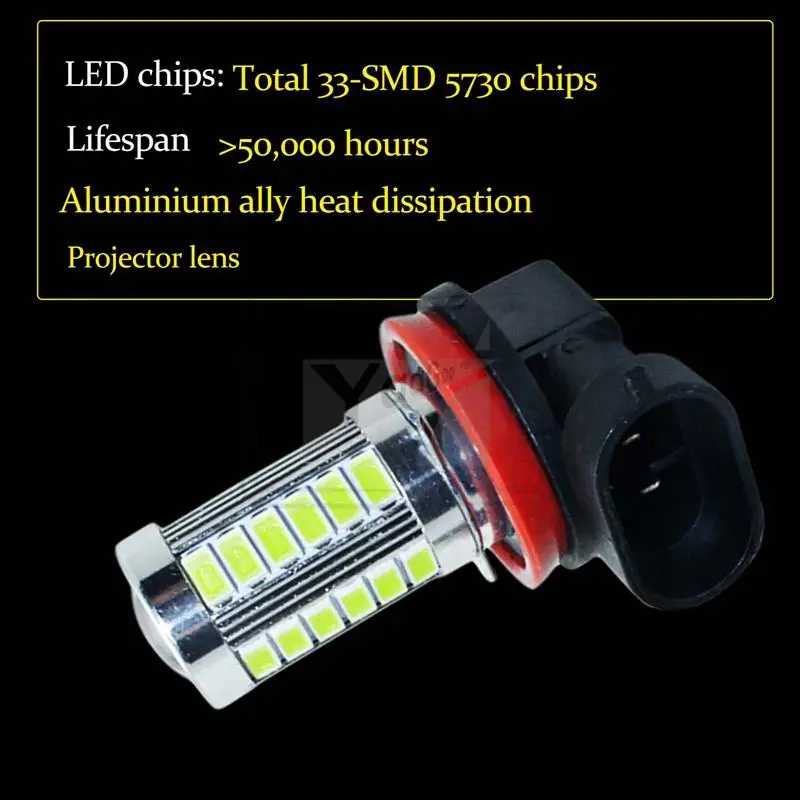 YaaGoo светодиодный фонарь для вождения автомобиля H8 H11 33SMD высокой мощности светло-голубой противотуманный фонарь
