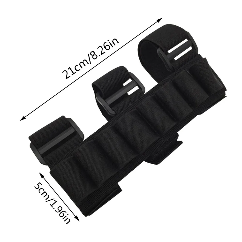 

Tactical 8 Rounds Shotgun Ammo Carrier Wrist Band for 12/20GA Adjustable Mag Pouch Hunting Cartridge Stock Ammo Shell Holder