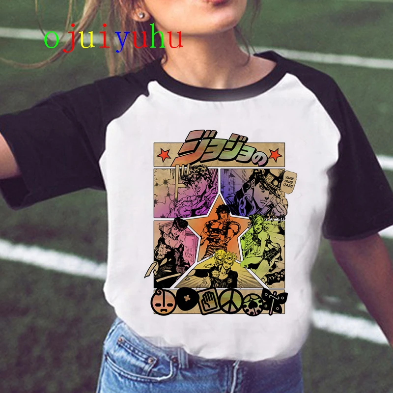 Женская футболка Jojo Bizarre Adventure летняя с японским аниме Kawaii графическая размера