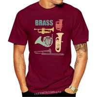 new brass instrument trumpet trombone cornet horn tuba t shirt basic solid cotton summer funny casual customize o neck natural s