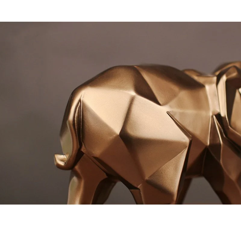 

Elephant Sculpture Modern Abstract Black Elephant Statue Resin Ornaments Home Decoration accessories Gift Geometric Resin Gold