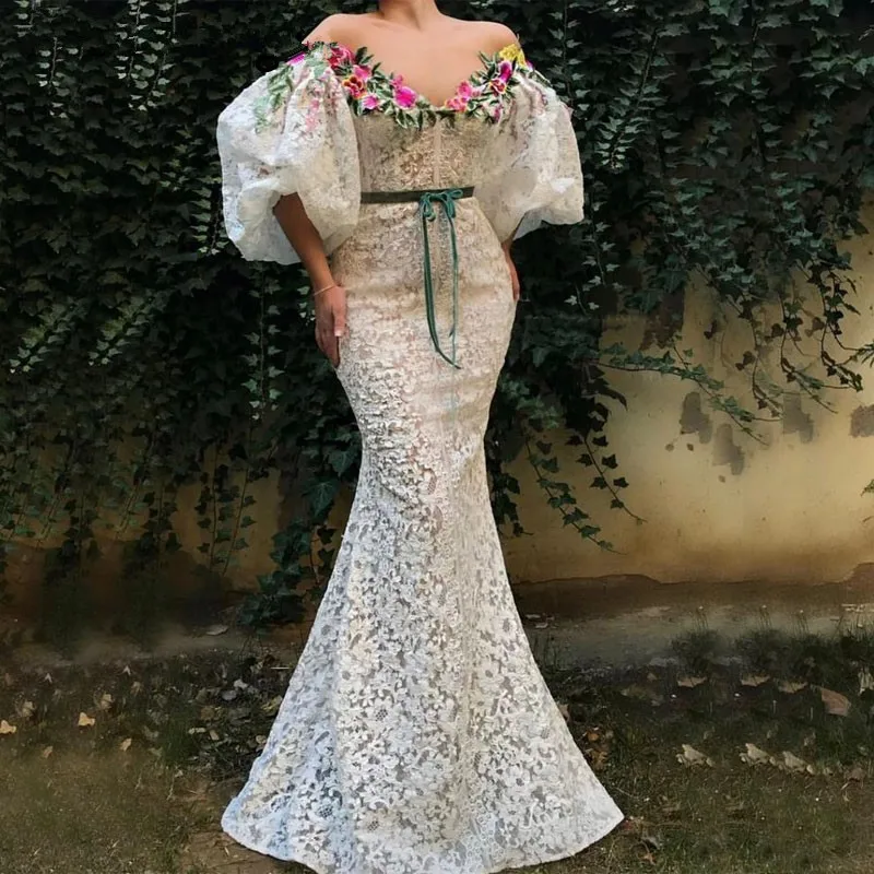 Muslim Evening Dresses Mermaid V-neck Half Sleeves Appliques Lace Dubai Saudi Arabia Long Prom Dress Gown Robe De Soiree
Muslim Evening Dresses Mermaid V-neck Half Sleeves Appliques Lace Dubai Saudi Arabia Long Prom Dress Gown Robe De Soiree