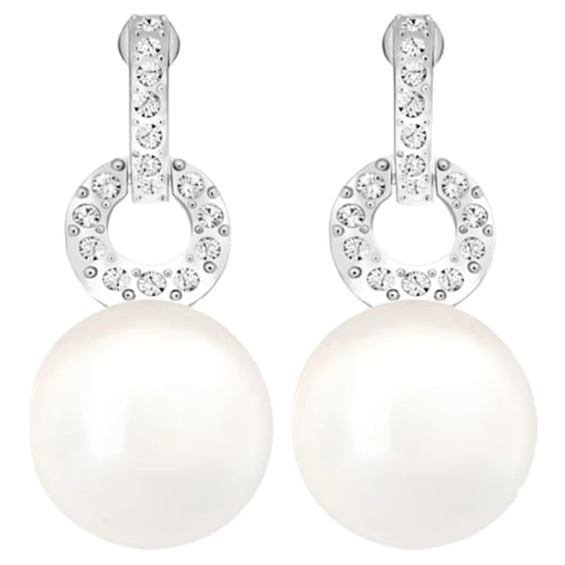 

Fashion Charm Original Round Pearl Zircon Earrings Elegant Luxury Brand Jewelry Earrings For Women Party Wedding Jewelry