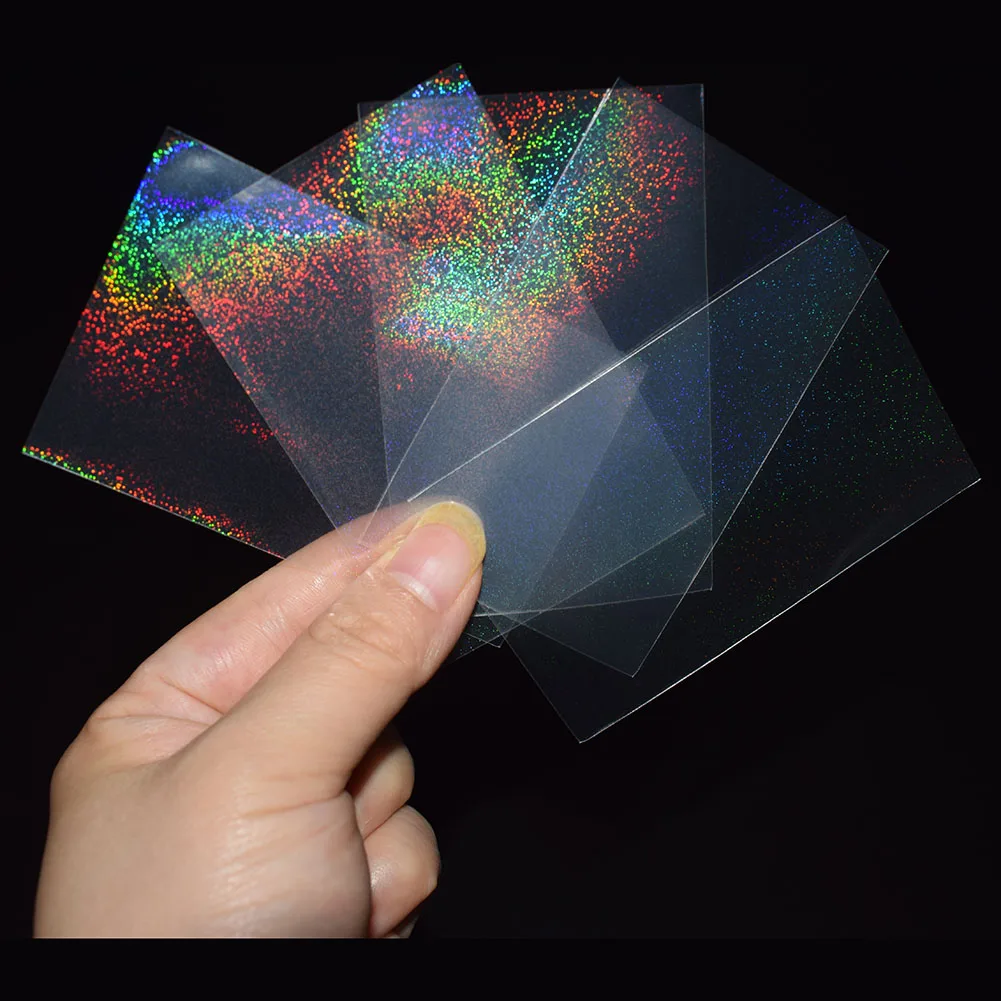 100pcs 57x87mm Quicksand Small Card Transparent Laser Clear Sleeves Korea Idol Photo Protector Trading Cards Shield Cover | Спорт и