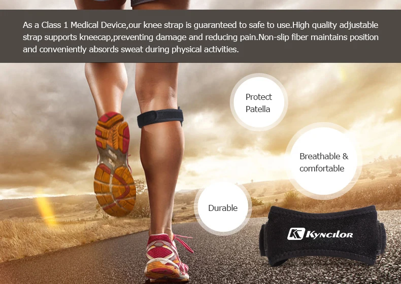 One Piece Adjustable Patella Knee Strap Brace Support Pad Pain Relief Band Stabilizer Hiking Soccer Basketball Volleyball Squats