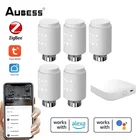 Умный привод радиатора Aubess ZigBee 3,0 Tuya, программируемый термостатический клапан радиатора, регулятор температуры Alexa Google Home