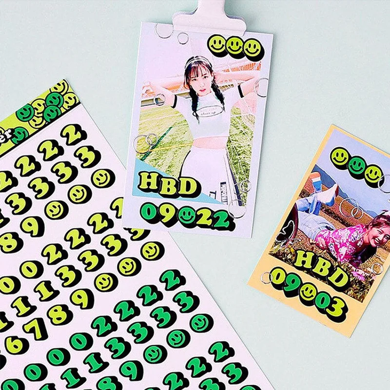 

6Pcs Korea Ins Colourful Alphanumeric Sticker DIY Scrapbook Calendar Mobile Stationery Decoration Sticker