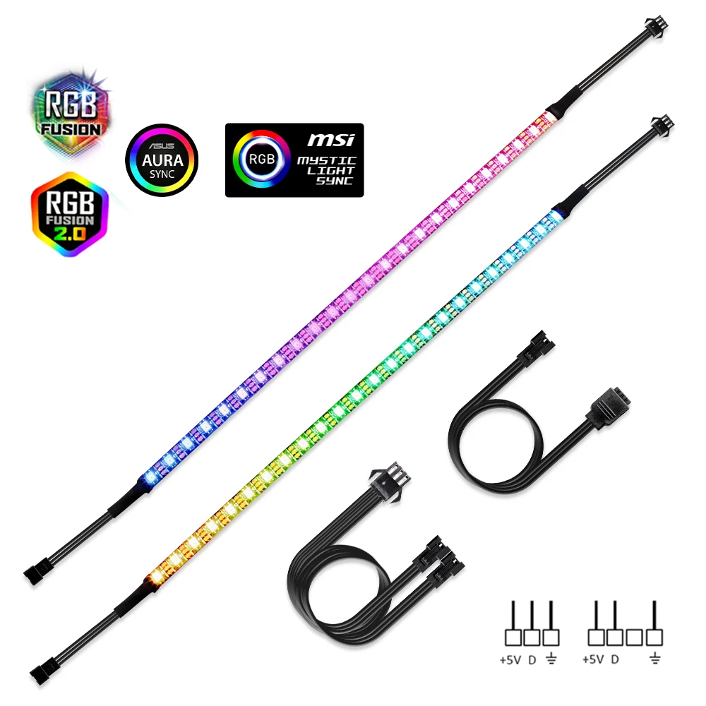 Светодиодная лента Dream Color WS2812b для ПК ASUS Aura SYNC MSI Mystic Light GIGABYTE RGB Fusion 5V 3Pin Header на