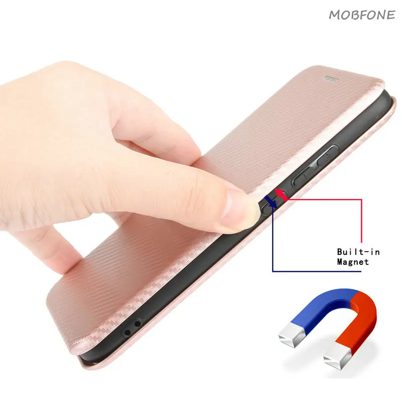 Чехол из углеродного волокна для Blackberry KEY2 Роскошный кожаный флип чехол KEYONE