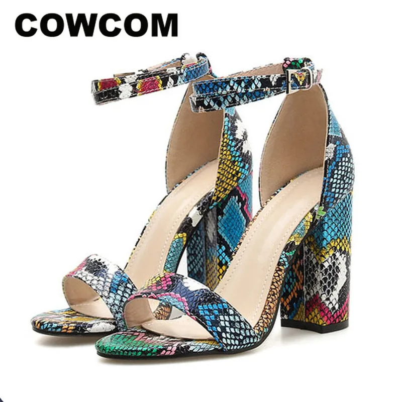 COWCOM/Новинка 2019 года женские летние босоножки на квадратном каблуке простые