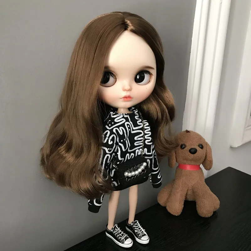 1/6 bjd blyth Куклы Аксессуары для кукольной одежды Мода Граффити Пот футболка 30 см
