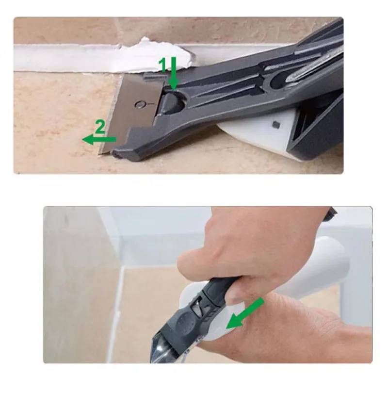 

New Reusable Remover Caulk Finisher Sealant Smooth Scraper Grout Kit Tools Plastic Hand Tools Set Angled Scraper Accessories