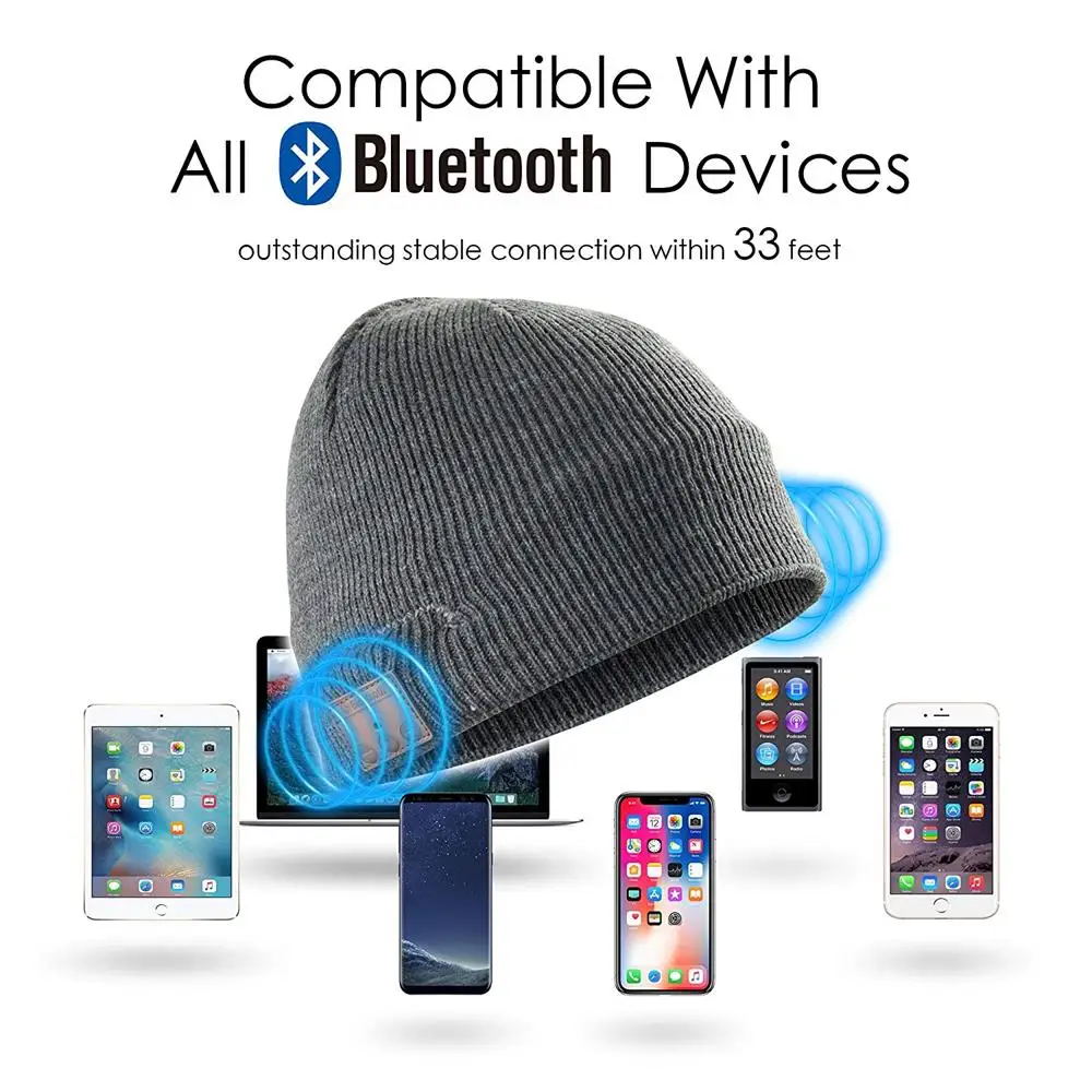 Беспроводные Bluetooth наушники стерео Смарт Музыка шляпа для смартфонов+ сенсорный экран перчатки Подарочная посылка, лучшие рождественские подарки