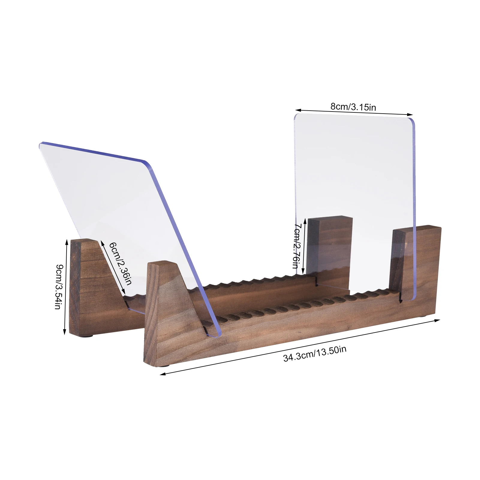 

Large Capacity Vinyl Record Storage Holder Acrylic Board Sturdy Display Stand Holds Up To 25 Albums With 2pcs Pine Base