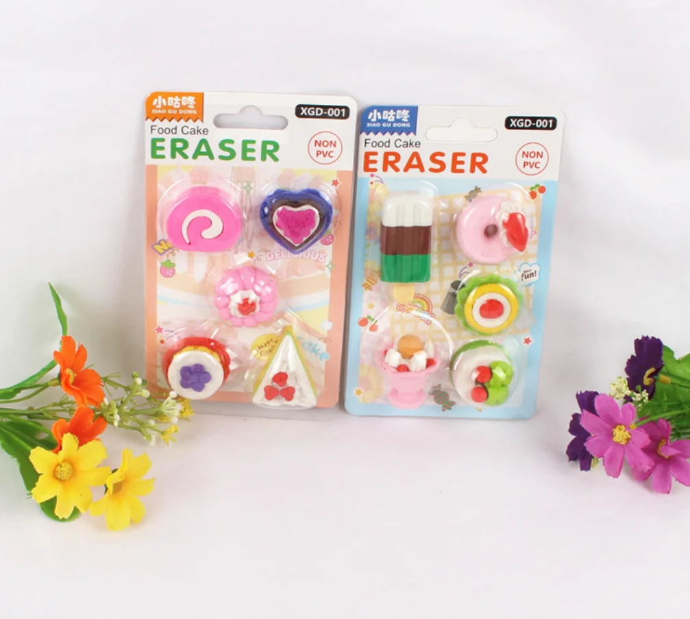 5 шт. милый каваи десерт еда торт пончик мороженое печенье карандаш ластики набор