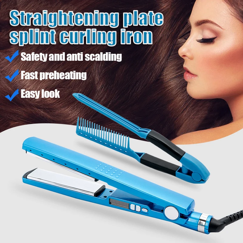 

Hair Straightener Bangs Straight Splint Curler Wool Curl 2in1 Hairdressing Tools for All Hair Type DW