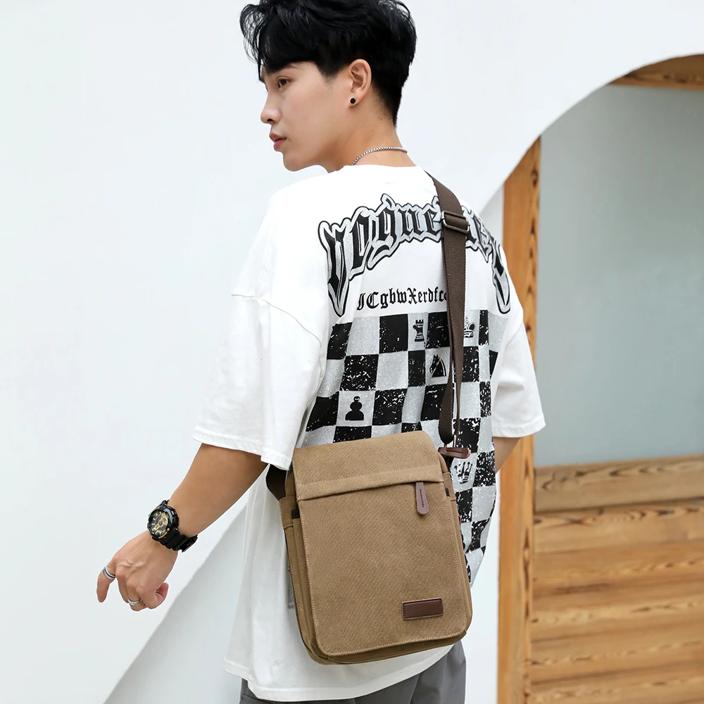 Винтажные холщовые мужские сумки на плечо Повседневная сумка мужская деловая