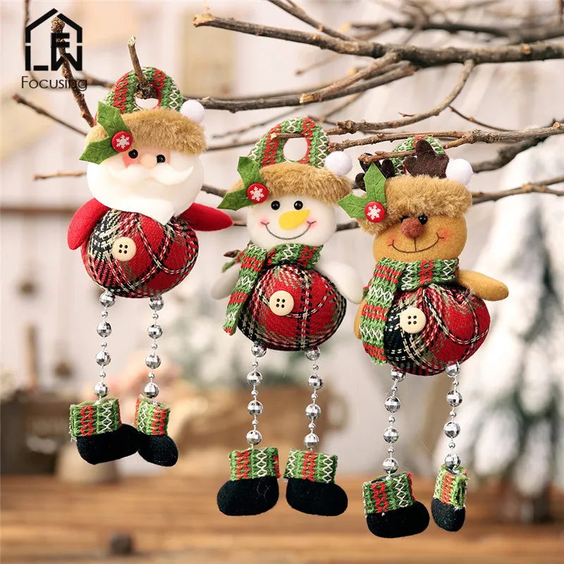

Christmas Santa Snowman Elk Hanging Doll Indoor Home Living Room Decoration Xmas Ornaments New Year Tree Pendant Festival Decor