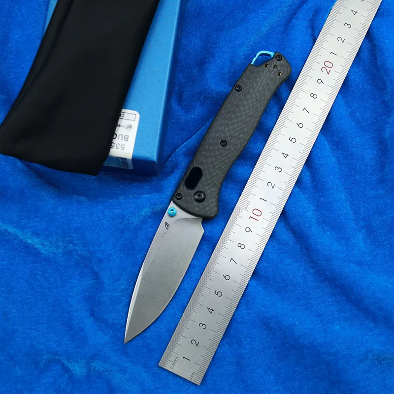 

Hard Box Mark S90V Blade 535-3 Carbon Fiber Handle Folding Pocket Survival EDC Tool Kitchen Camping Hunt Utility Outdoor Knife