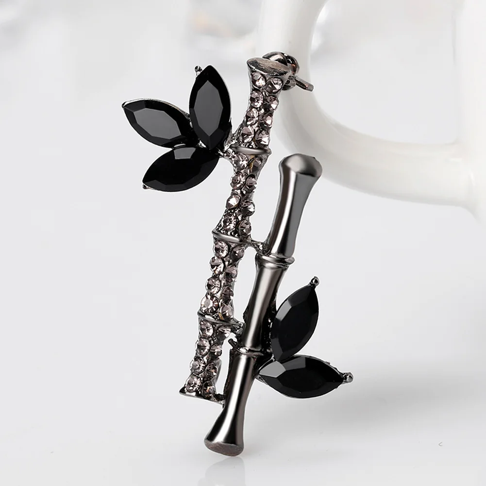 Европейские броши в виде бамбуковых листьев для женщин разноцветная брошь с