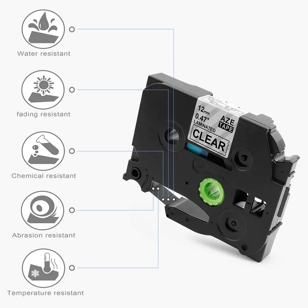 Unistar 6 упаковок лента для этикеток 12 мм 0 47 дюйма ламинированная белая совместимая