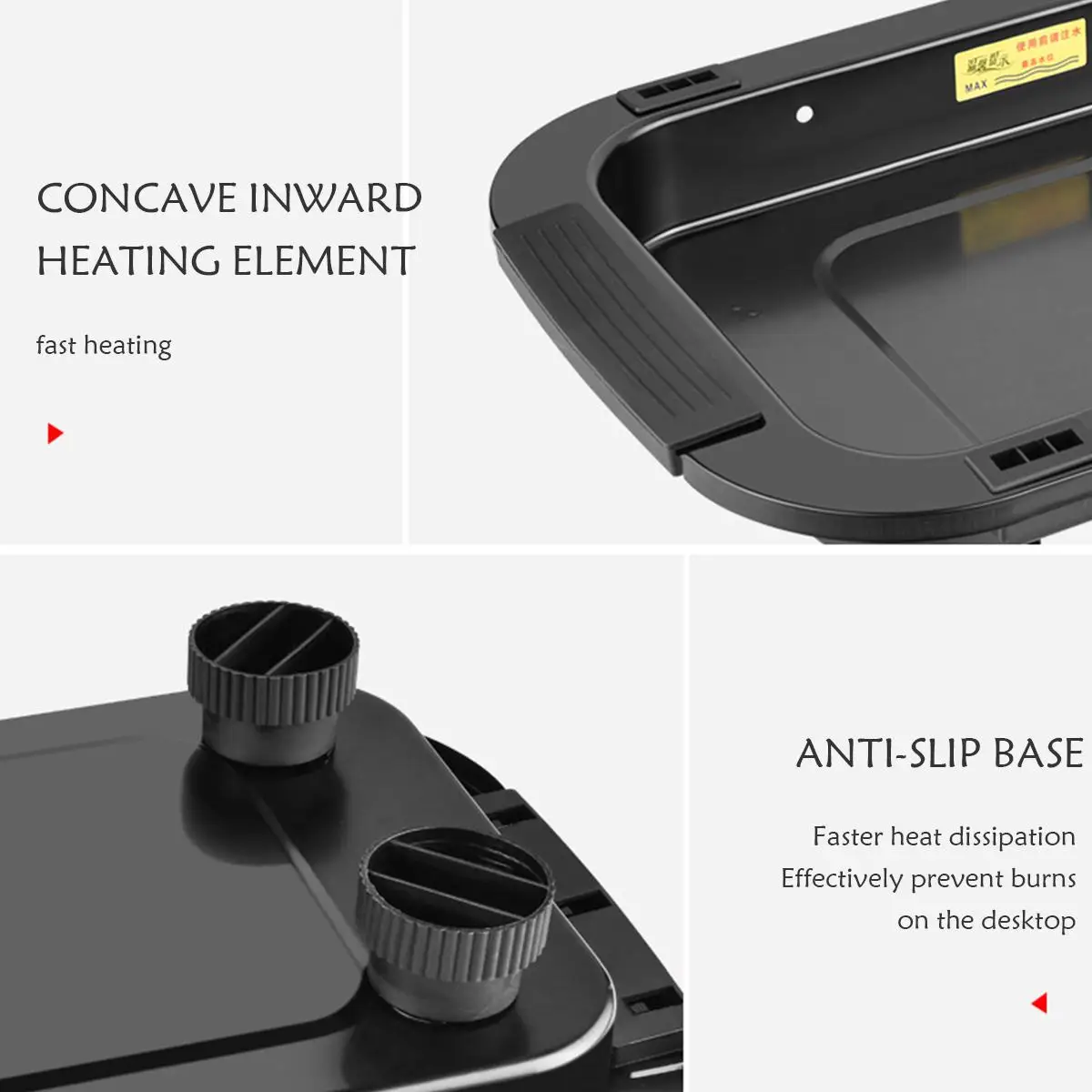 Pаспродажа Электрический гриль для барбекю, 2000 Вт, 5 уровней температуры, Бездымная машина для барбекю, Домашний Настольный бездымный инструмент для ке...