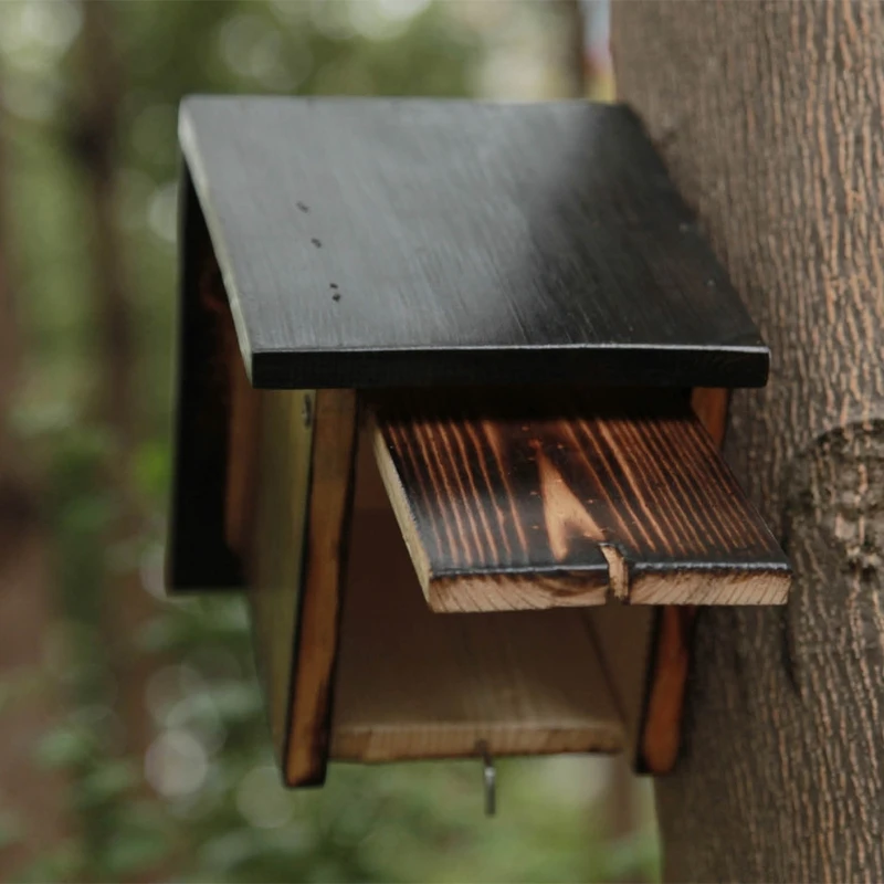 

Wood Bird House Natural Wooden Birdhouse Sleeping Nest for Indoor Outdoor Birds Exquisite Garden Decoration