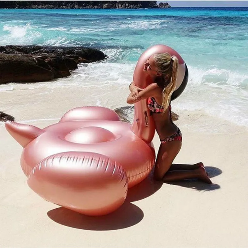 Розовое золото надувной фламинго плавательный круг для взрослых и детей