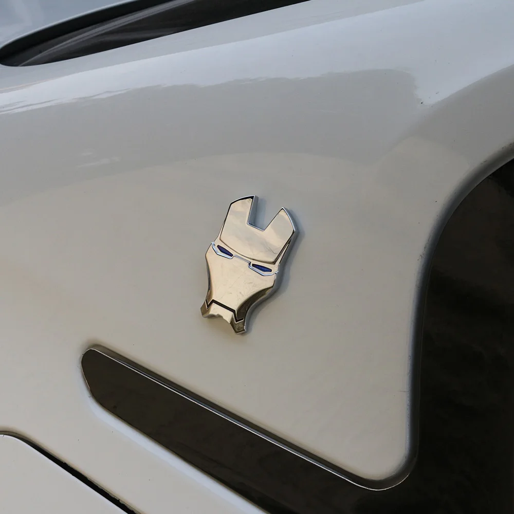 

2021 3D Alloy Metal Stickers for Car Iron Man Sticker Emblem Badge Creative Body Automobile Car Accessories Decal