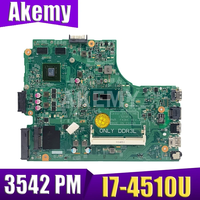 Для For DELL 3542 insprion 15 3442 3543 3443 5749 материнская плата 13269 1 PWB FX3MC REV A00 I7 4510u|Материнские
