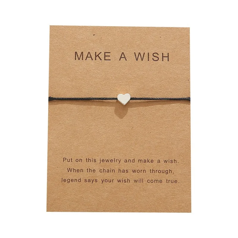 Простой модный мини-браслет с подвесками в форме сердца женские регулируемые